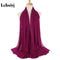 Muslim 2021 New Chiffon Hijab Scarf Women Solid Color Soft Long Shawls and Wraps Islamic Head Scarves Fashion turbante mujer