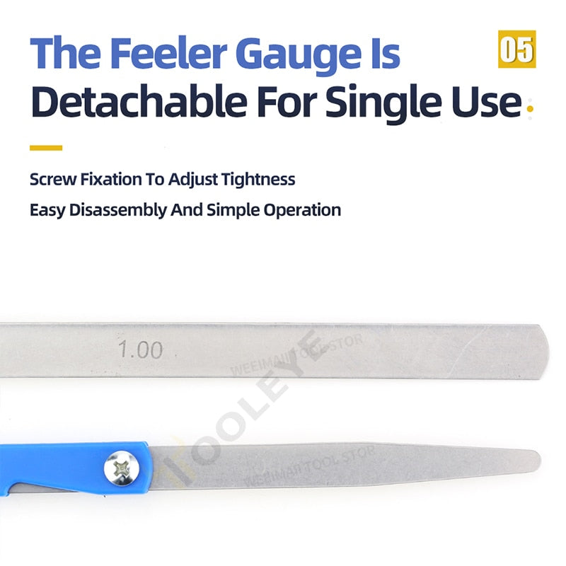 100B17 Feeler Gauge Metric Size 0.02-1mm Thickness Gauge Set Valves Foliage of Valves Spark Plug Gap For Measurement Probe Gap