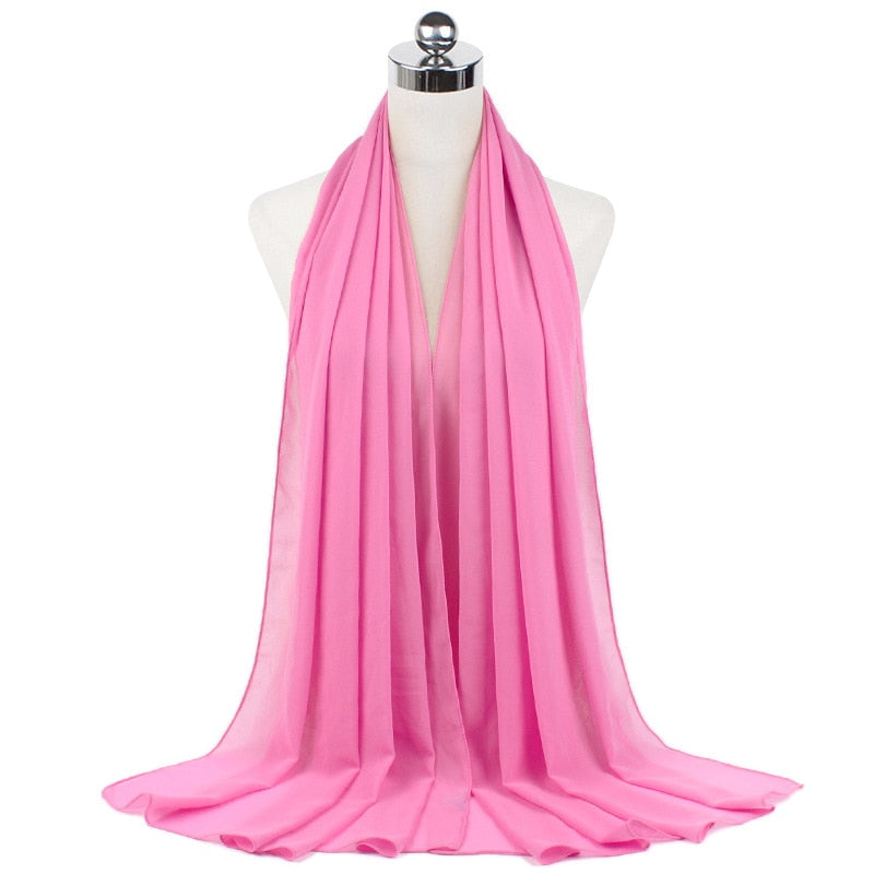 72*175cm Hijab Chiffon 2021 Maxi Big Size Scarf For Muslim Women Headscarf Ladies Headwraps Pashmina Hijab Muslim Fashion Islam