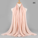 2021 NEW Flocked Bubble Cotton Scarf Hijabs For Muslim Women Soild Color Breathable Islamic Headscarf Arab Head Scarves