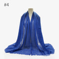 180X95CM Women Classic Muslim Crinkle Hijab Scarf Soft Cotton Head Scarves Turban Shawls Wraps Islamic Headband Femme Musulman