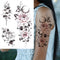 Sexy Flower Temporary Tattoos For Women Body Art Painting Arm Legs Tattoos Sticker Realistic Fake Black Rose Waterproof Tattoos