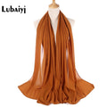 Muslim 2021 New Chiffon Hijab Scarf Women Solid Color Soft Long Shawls and Wraps Islamic Head Scarves Fashion turbante mujer