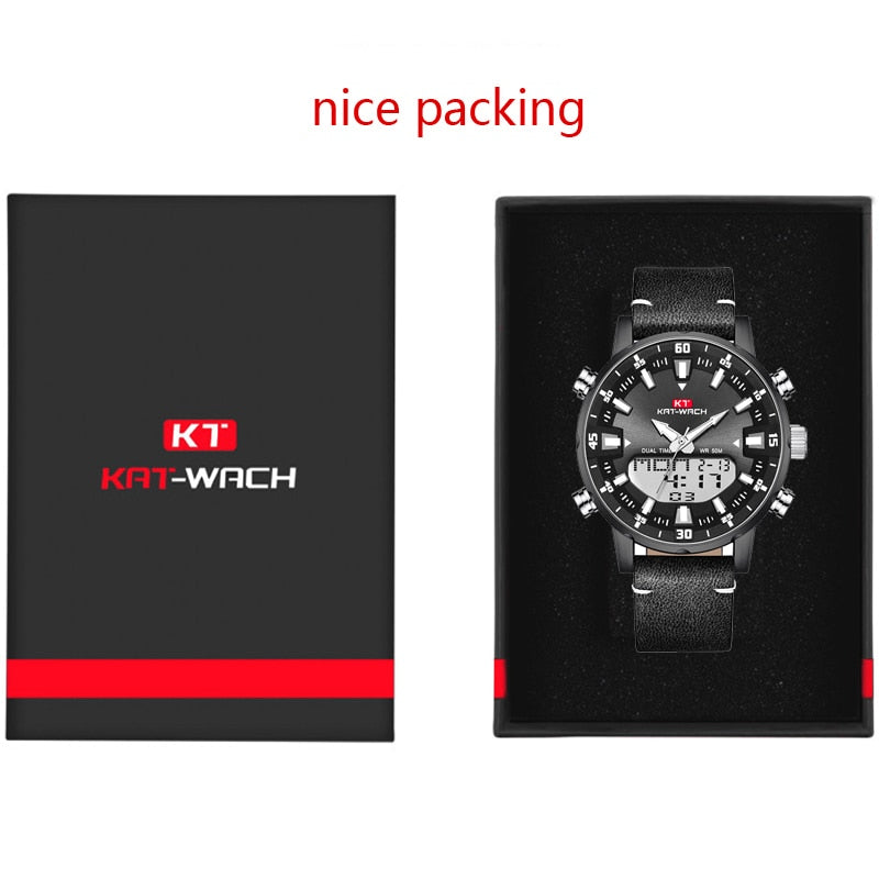 KAT-WACH Watch Male 2022 Sports Digital Watches Men Waterproof Steel Military Quartz Watch For Men Wristwatch Relogio Masculino