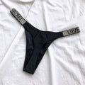 Sexy Rhinestone Thong Low Waist Panties Women Comfort Ice Silk Seamless Lingerie G String Cotton Breathable Intimates Underwear