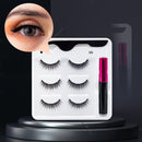 3/5/7Pairs Magnetic Eyelashes False Lashes Repeated Use Eyelashes Waterproof Liquid Eyeliner With Tweezer Makeup Set