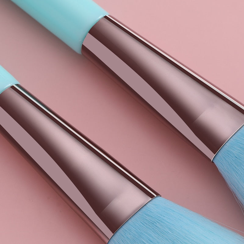 XINYAN Blue Makeup Brushes Set Eyeliner Eyelash Solid Eye Shadow Cosmetics Blending Beauty Makeup Brushes Set Tool Kit Maquiagem