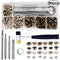 LMDZ Leather Snap Fasteners Kit Press Stud Metal Button Snaps with Hammer Installation Tools for DIY Leather Craft Project