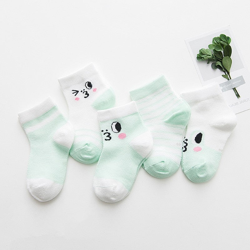 5Pairs/lot 0-3Y Infant Baby Socks Baby Socks for Boys Girls Cotton Mesh Newborn Toddler First Walkers Baby Clothes Accessories