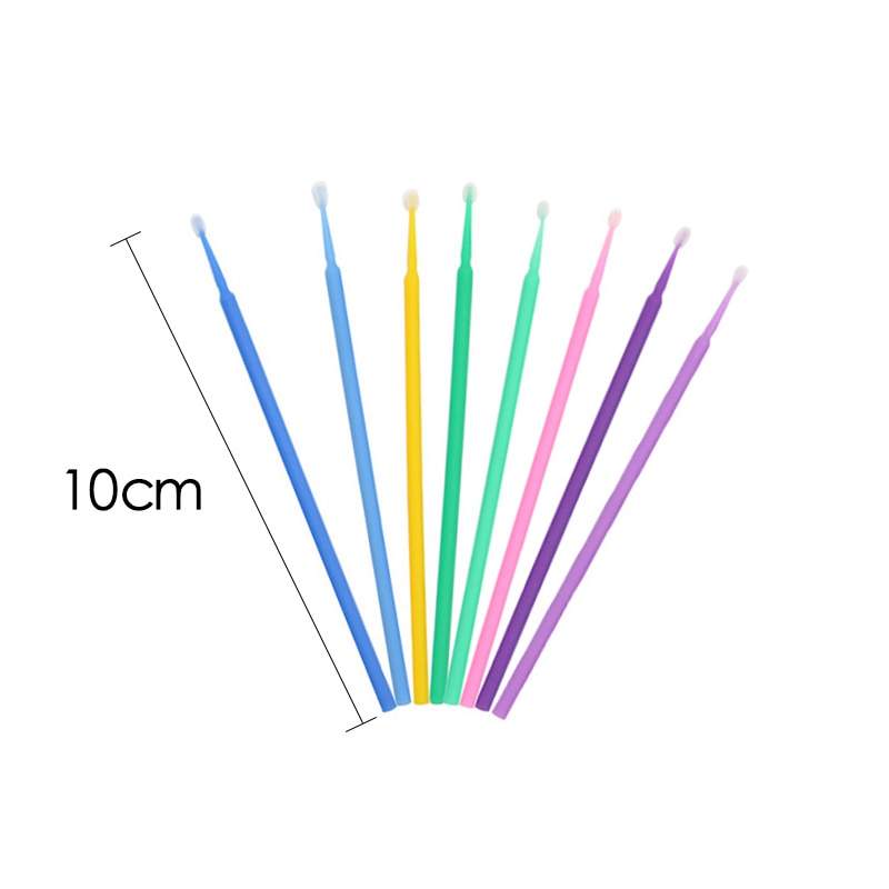 100PCS Disposable Cotton Swab  Eyelash Brushes Individual Eyelashes Microbrush Lash Removing Lash Extension Accessories