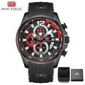 MINI FOCUS Fashion Men&#39;s Watches Top Brand Luxury Quartz Waterproof Sports Clock Wristwatch Relogio Masculino Red Silicone Strap