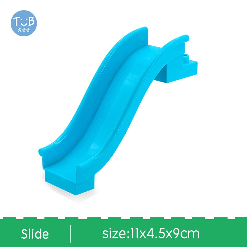 Blocks Amusement Park Accessory Slide Ladder Swing Seesaw Carousel Big Large-particle City Building Children&