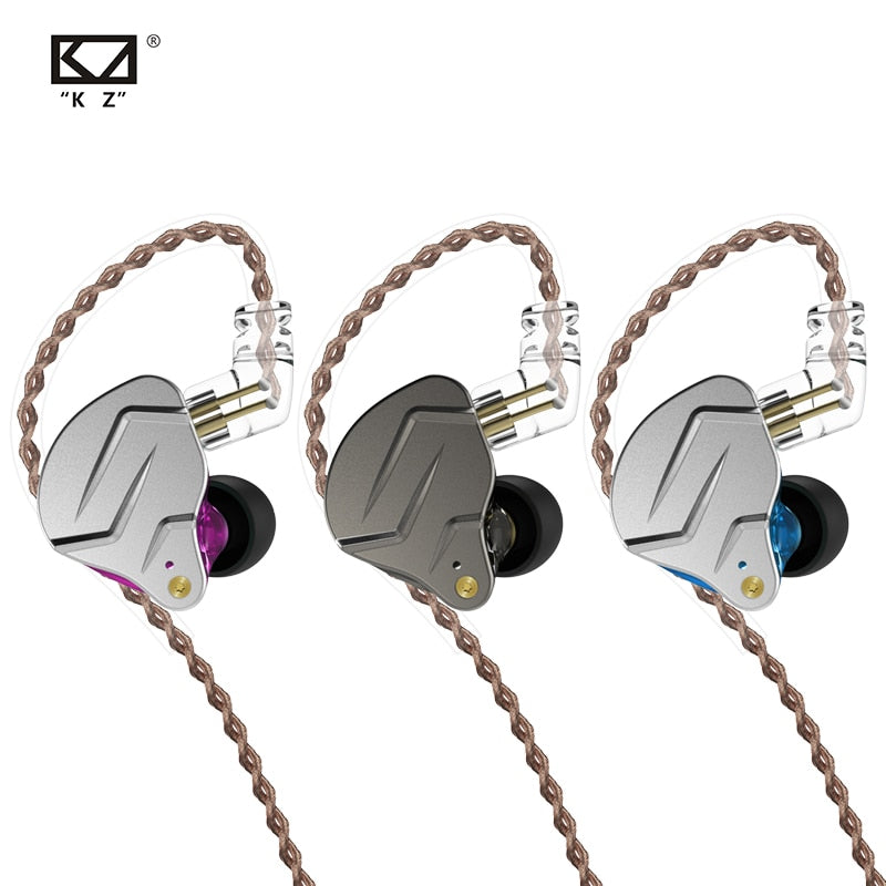 KZ ZSN Pro Wired Earphone 1DD+1BA Hybrid Technology In Ear Headphones HIFI Bass Metal Earplugs Movement Noise Reduction Headset
