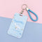 Kawaii Sanrio Keychain Cartoon Cat Sliding Card Holder Student Meal Card Bus Card Holder Lady Id Card Credit Card Holder Lanyard