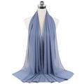 Muslim new Bubble Chiffon Hijab Scarf Women Solid Color Soft Long Shawls and Wraps Georgette Islamic Head Scarves Ladies Hijabs