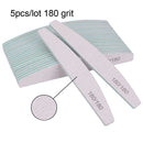 3/5/10Pcs Professional Nail File Sandpaper Strong Thick Nail Files Buffer For Manicure Sanding Half Moon Lime Nail Tools 100/180