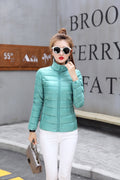 Light Duck Down Puffer Coat Women 2022 Autumn Coats Warm Duck Down Female Casual Jacket Stand Collar Pocket Lady Slim Jacket 3XL