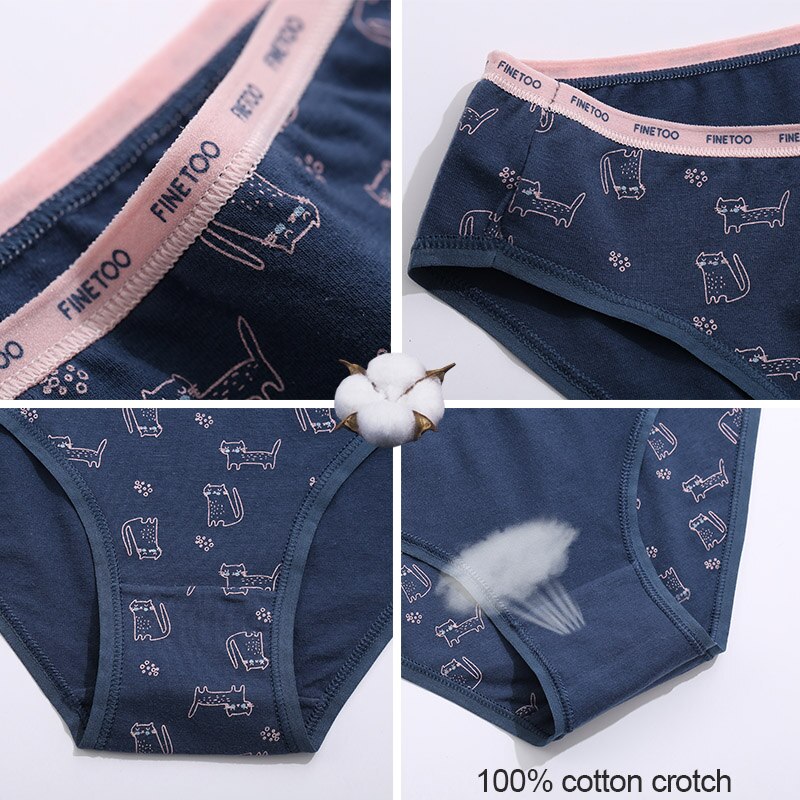 3PCS/Set Women Panties Cotton Underwear Patchwork Cute Design Female Lingerie Underpants Pantys Sexy Briefs Intimates for Girls