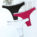 3Pcs/Lot Women&#39;s Cotton G-String Thong Panties String Underwear Women Briefs Sexy Lingerie Pants Intimate Ladies Letter Low-Rise