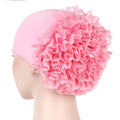 JTVOVO 2022 New Pure Color Milk Silk Pan Flower Hat Muslim Stretch Toe Cap Dubai Arab Women&#39;s Flower Hat Turban Beanie Fashion