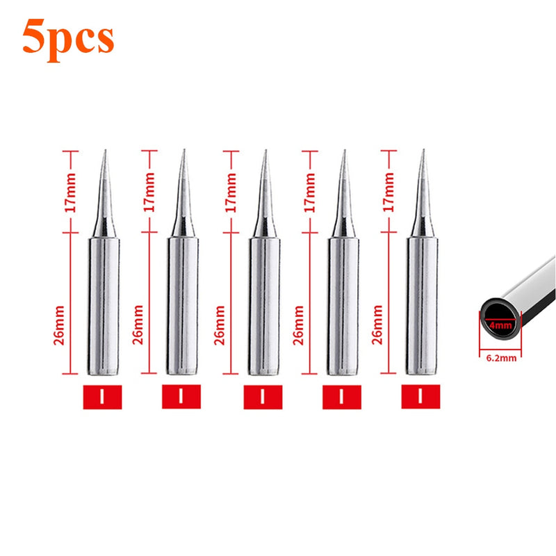 5Pcs/Set 900m-T-I 900M-T-B Welding Tool Lead-Free Soldering Iron Head Bit for Welding Accessories Soldering Iron Tip