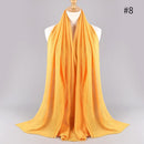 2021 NEW Flocked Bubble Cotton Scarf Hijabs For Muslim Women Soild Color Breathable Islamic Headscarf Arab Head Scarves