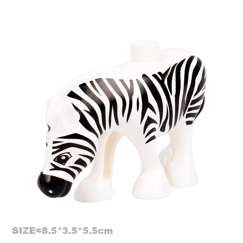 Multiple Styles Big Size Building Blocks Animals Accessories Figures Farm Zoo DIY Bricks Education Assemble Toys For Children
