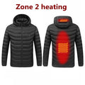 2021 NWE Men Winter Warm USB Heating Jackets Smart Thermostat Pure Color Hooded Heated Clothing Waterproof  Warm Jackets