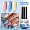 LILYCUTE 3 PCS Gel Nail Polish Set Nude Pink Glitter Sequins Matte Effect Gel Long Lasting Base Top Coat Nail Art Design Hybrid
