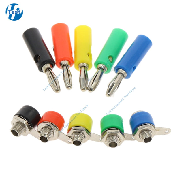 10Pcs/set Male Female J072 4mm Banana Plug Male And Female To Insert Connector Banana Pin DIY Model