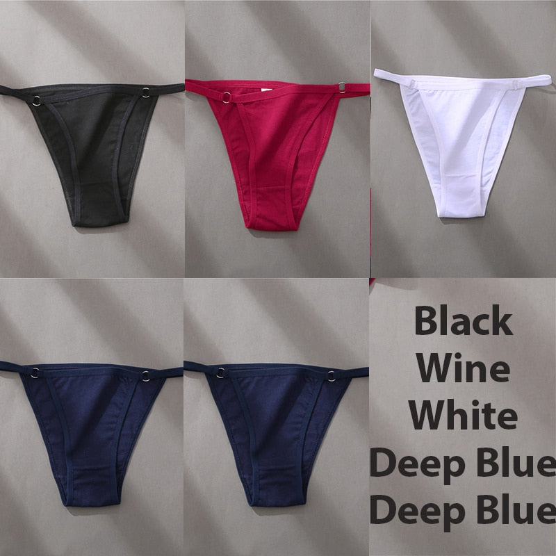 5PCS/Set Sexy Underwear Cotton Panties Women Lingerie Female Underpants Hoop Design Waistband Briefs Intimate Bikini Panty Woman