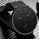 2022 Mens Fashion Minimalist Watches Men Business Casual Quartz Watch Simple Male Stainless Steel Mesh Band Clock reloj hombre