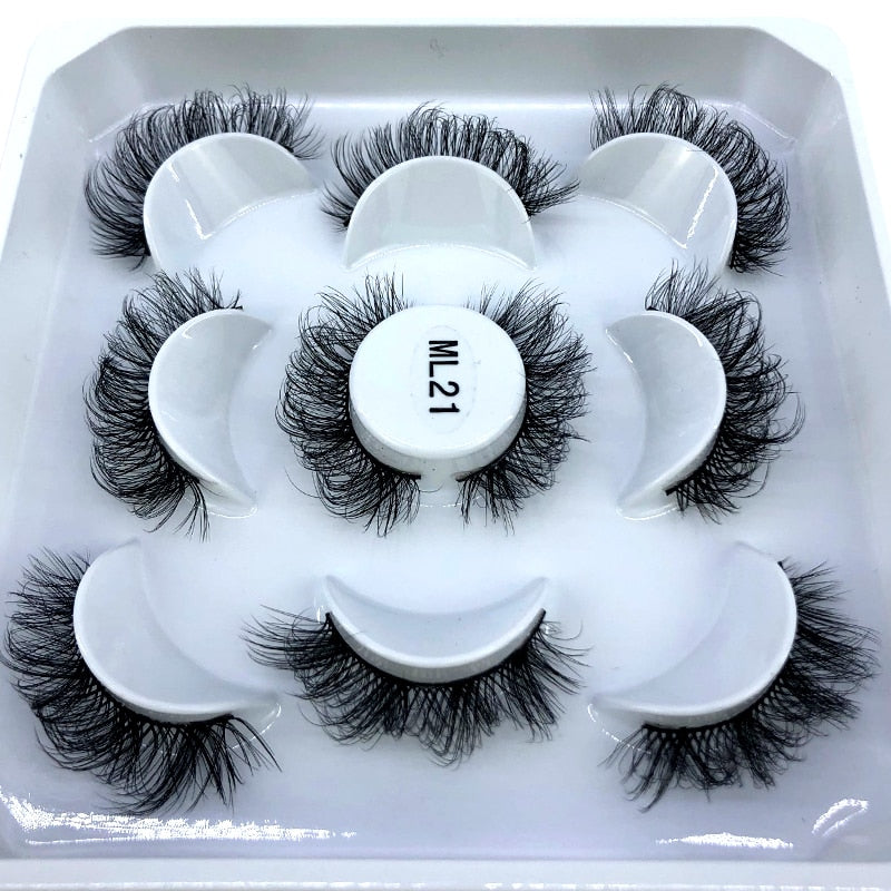 2022 New 5 pairs natural false eyelashes fake lashes long makeup 3d mink lashes eyelash extension mink eyelashes short eyelashes