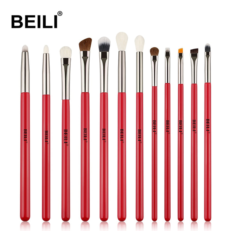 BEILI Black 10-19Pcs Makeup Brushes Natural Hair Eyeshadow Blending Eyeliner Makeup Brush Set Shader Eyebrow brochas maquillaje