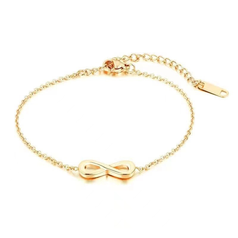 SIPENGJEL Fashion Stainless Steel Endless Love Infinity Chain Bracelets On Hand Adjustable Bracelets For Woman Party Jewelry