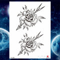 Girls Bracelet Chains Rose Tattoo Stickers Butterfly Body Arm Totem Tattoos Temporary Women Wrist Sexy Black Fake Tatoos