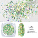 Crystal Fire Opal Flakes Nail Sequins Purple Holographic Glitter DIY Chrome Powder for Spring Nails Manicure Paillettes GL1857