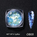 Crystal Fire Opal Flakes Nail Sequins Purple Holographic Glitter DIY Chrome Powder for Spring Nails Manicure Paillettes GL1857