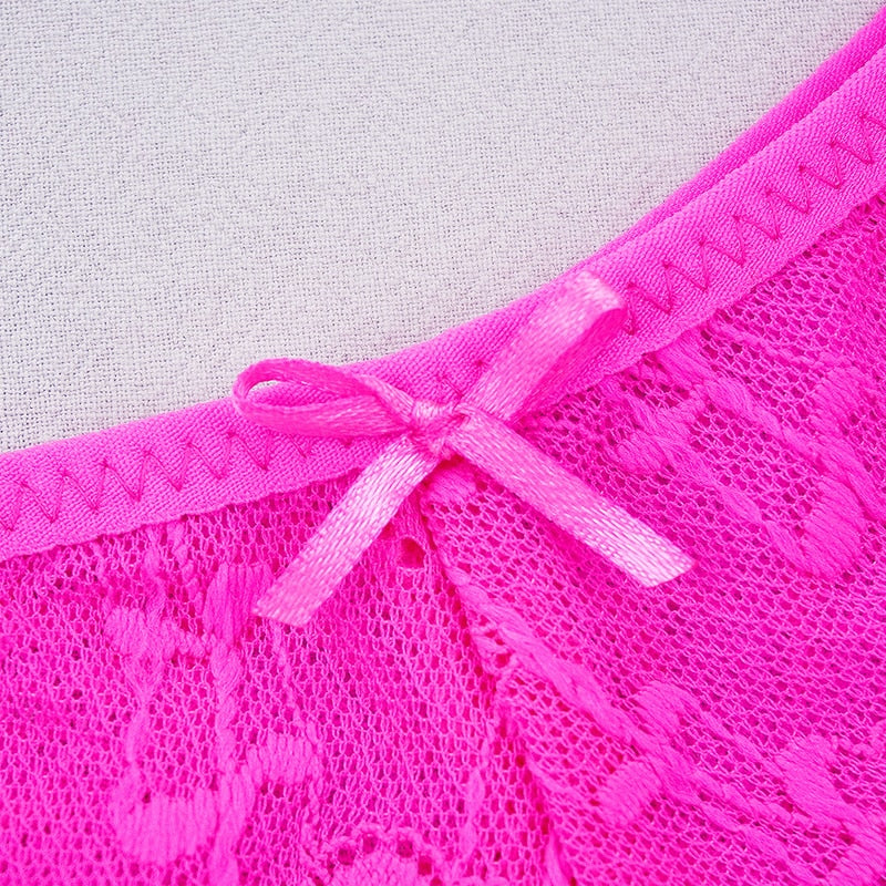 Fashion Sexy Full Lace Panties Transparent Women Briefs Female Hollow Out Low Cut Panty Breathable Bow Wholesale Underwear