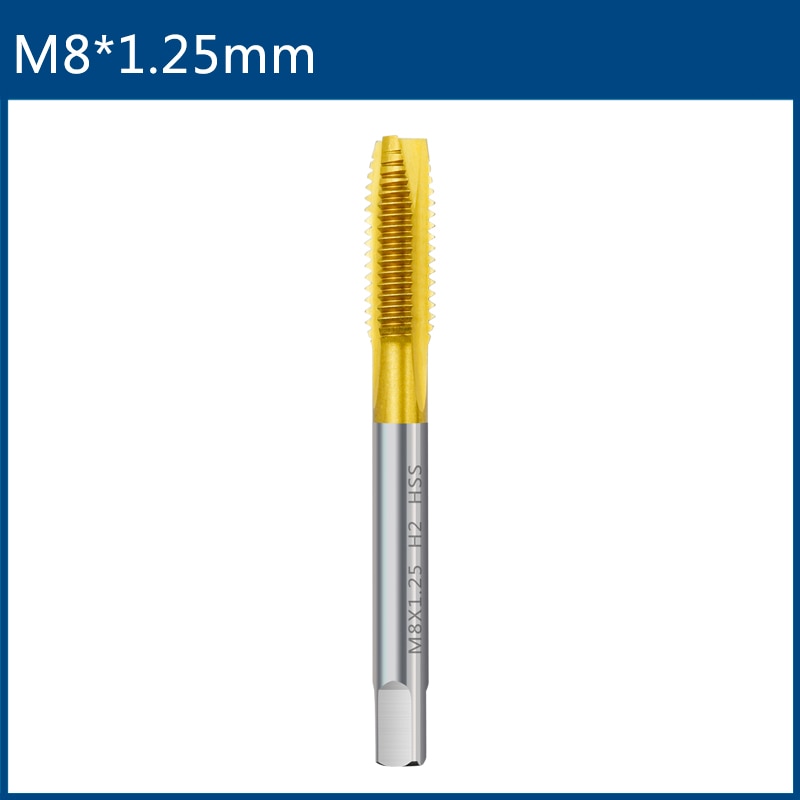 HSS Titanium Coating Screw Tap Drill Bit M2 M2.5 M3 M3.5 M4 M5 M6 M8 M10 M12 Metric Straight Flute Thread Tap Hand Tools