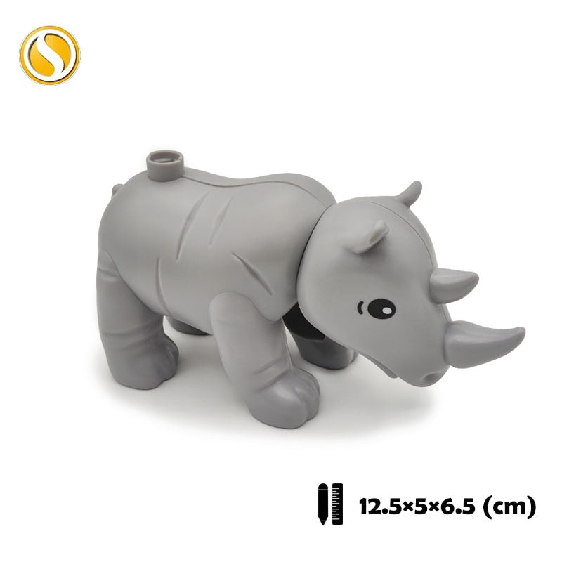 Original Big Size Assemble Building Blocks Accessory Toys For Children Compatible Big Size Animals Sets Zoo Bricks Baby Gifts
