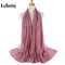 Muslim 2021 New Chiffon Hijab Scarf Women Solid Color Soft Long Shawls and Wraps Islamic Head Scarves Fashion turbante mujer