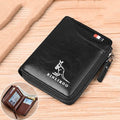 2021 Fashion Men&#39;s Coin Purse Wallet RFID Blocking Man Leather Wallet Zipper Business Card Holder ID Money Bag Wallet Male