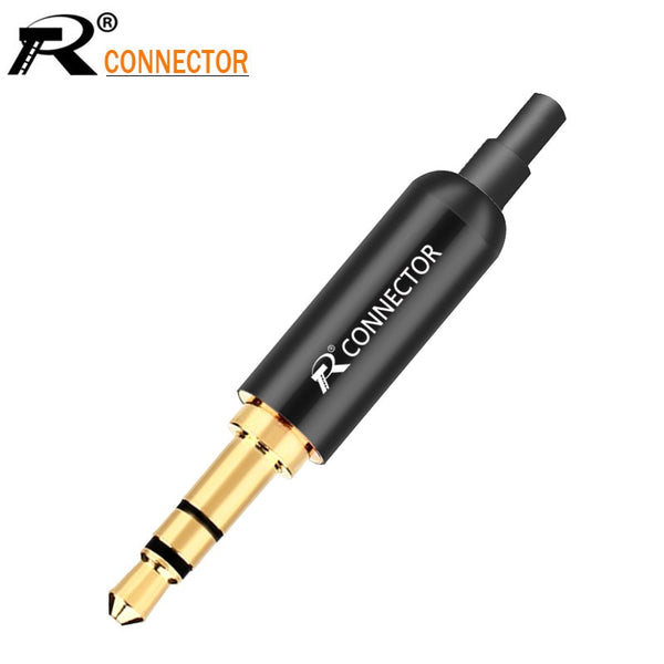 1pc Aluminum Jack 3.5 Earphone Plug with Tail plug clamps 3.5mm 3 pole Stereo Male Plug Gold Plated Wire Connector