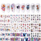 12 Designs Nail Stickers Set Mixed Floral Geometric Nail Art Water Transfer Decals Sliders Flower Leaves Manicures Decoration