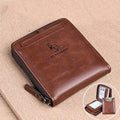 2021 Fashion Men&#39;s Coin Purse Wallet RFID Blocking Man Leather Wallet Zipper Business Card Holder ID Money Bag Wallet Male