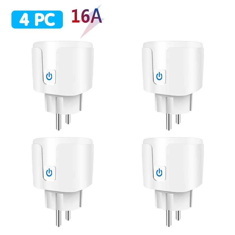 Aubess Tuya Wifi Smart Socket, EU 16A Alexa/ Alice Voice Remote Timer Plug, Smart Home Via Smart Life Real-time Power Monitoring