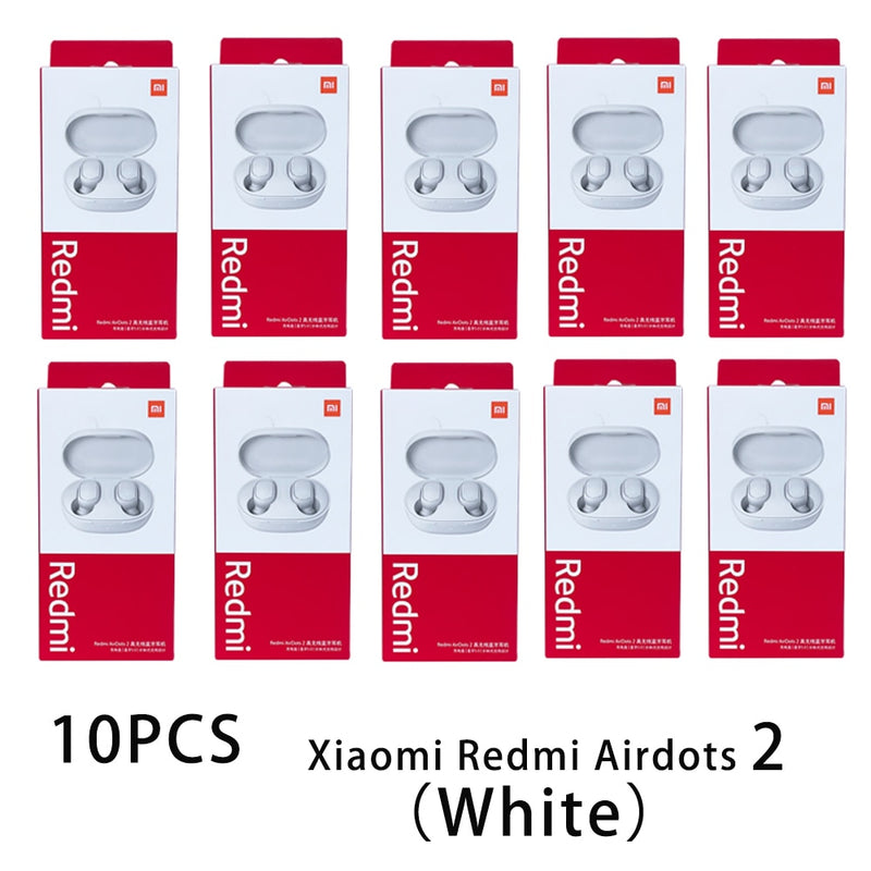 3/6/10 Pieces Xiaomi Redmi AirDots 2 Noise Reduction with Mic AI Control White Redmi AirDots S True Wireless Headset Wholesale
