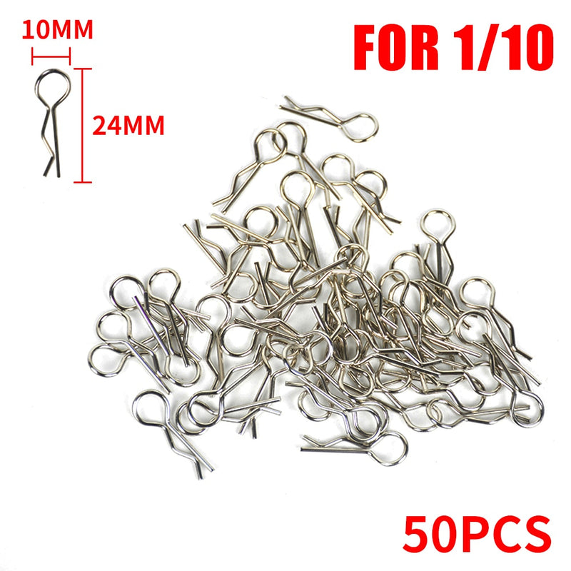 50PCS RC Car Part 1/5 1/6 1/7 1/8 1/10 1/12 1/14 1/16 RC Cars Shell Body Clips Pins Housing Latch R Buckles Fixed SCX10 90046