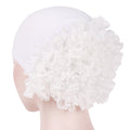 JTVOVO 2022 New Pure Color Milk Silk Pan Flower Hat Muslim Stretch Toe Cap Dubai Arab Women&#39;s Flower Hat Turban Beanie Fashion